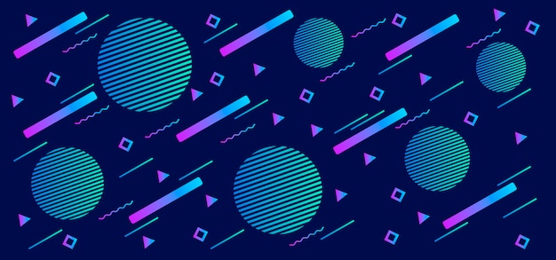 Gradient geometric shapes in blue