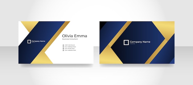 Gradient golden luxury horizontal business card template Realistic elegant business card