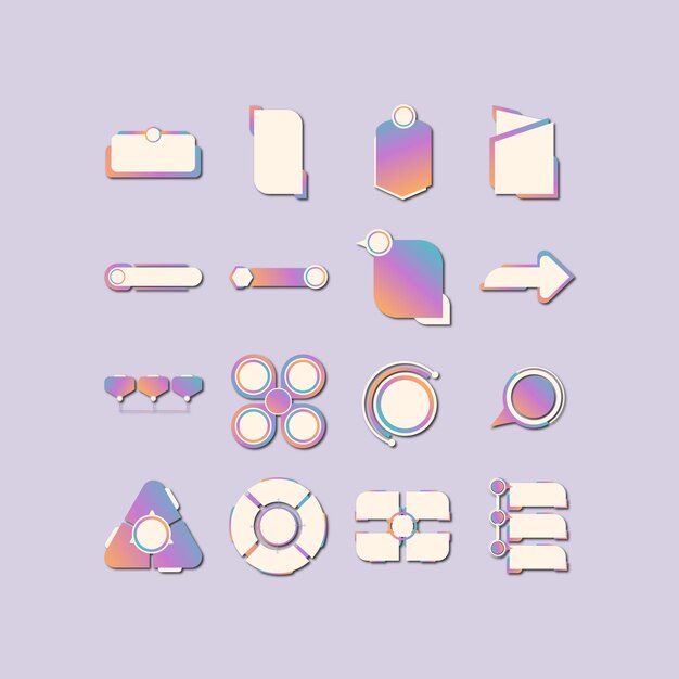 gradient infographic illustration set