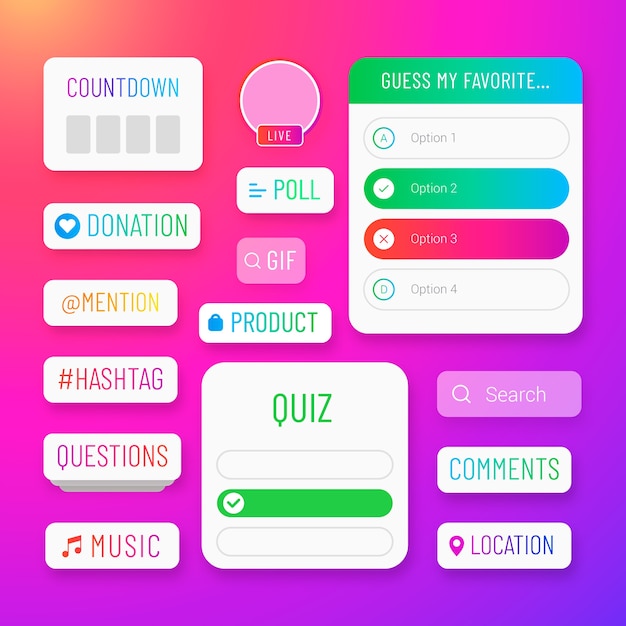 Gradient instagram poll sticker