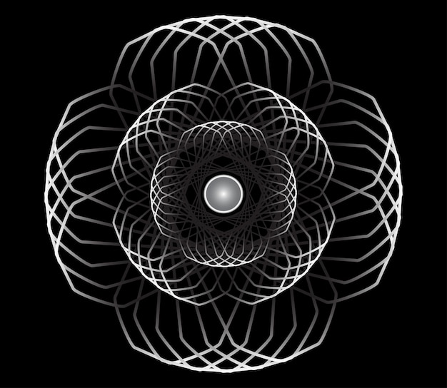 Gradient line spiral abstract art flower