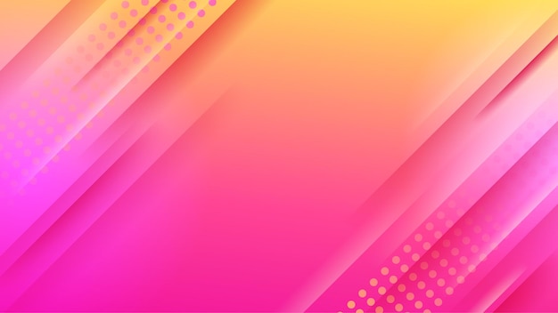 Gradient memphis pink yellow colorful abstract geometric design background