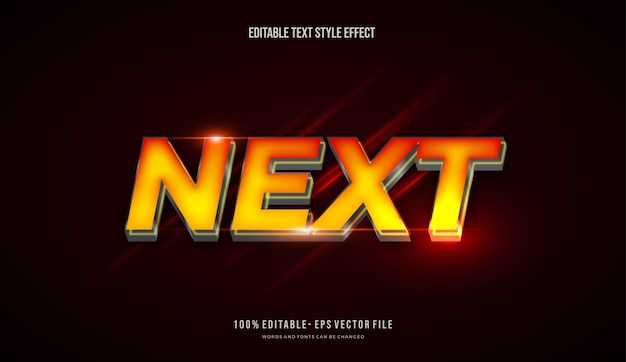 Gradient modern shiny bright editable text style Vector editable text effect