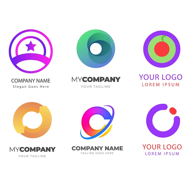 gradient o logo set logos template collection