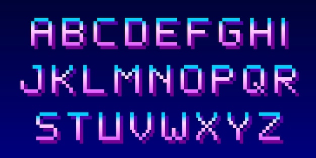 Gradient pixel font text illustration