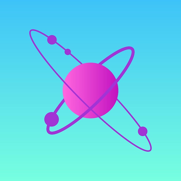 gradient planet space cosmos globe sphere atom molecule astronomy  element label icon pattern