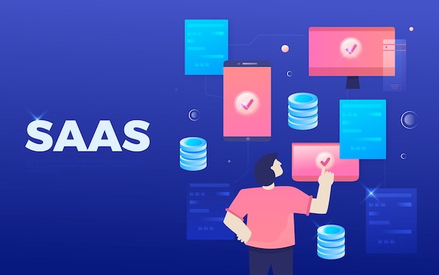 Gradient  saas illustration