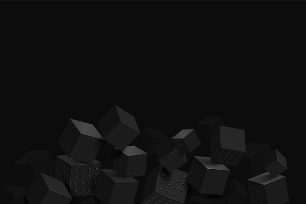 Gradient sort baggrund med kuber