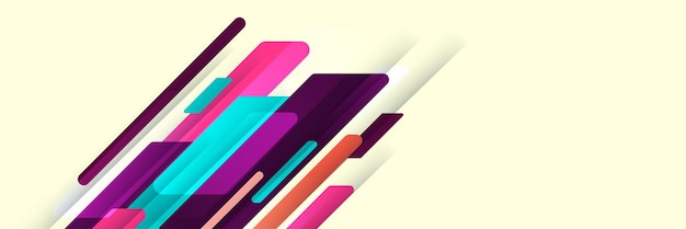 gradient stripes abstract colorful memphis wide banner design background modern abstract geometric banner background