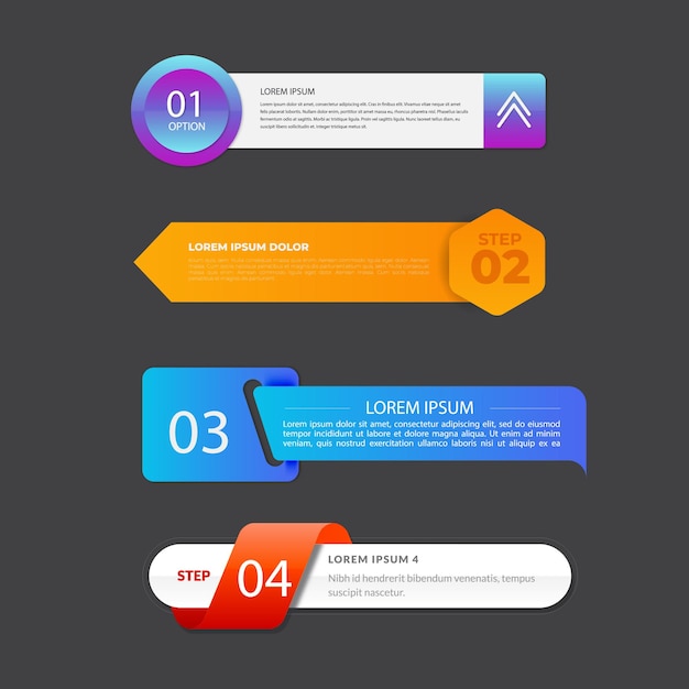 Gradient tabel over indholdsfortegnelse infografik vektor