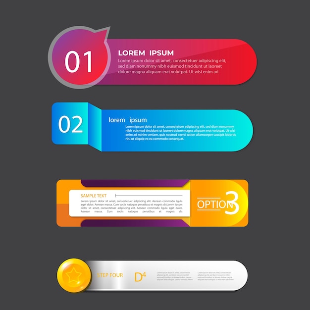 Gradient tabel over indholdsfortegnelse infografik vektor