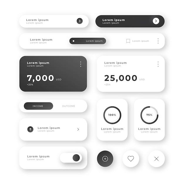 gradient ui/ux elements collection