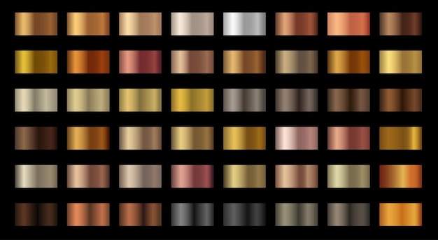 Gradients collection Gold golden silver bronze