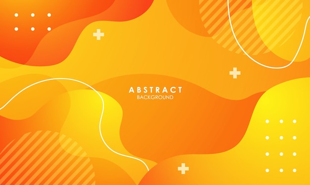 Gradients orange color fluid shapes background