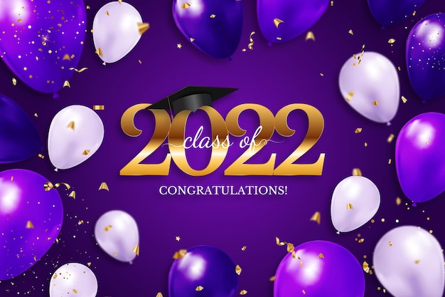 graduation class of 2022 greeting background vector illustration