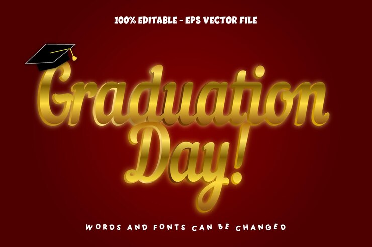 Graduation Day Editable Text Effect Emboss Modern Style