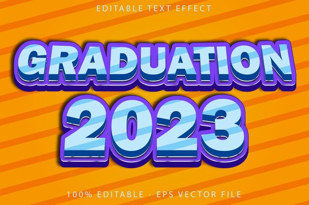 graduation two thousand twenty three editable text effect flat gradient style