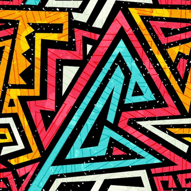 Graffiti seamless pattern with grunge effect