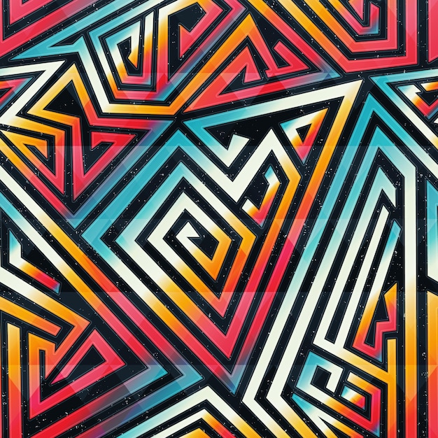 Graffiti sømløst mønster med grunge effekt