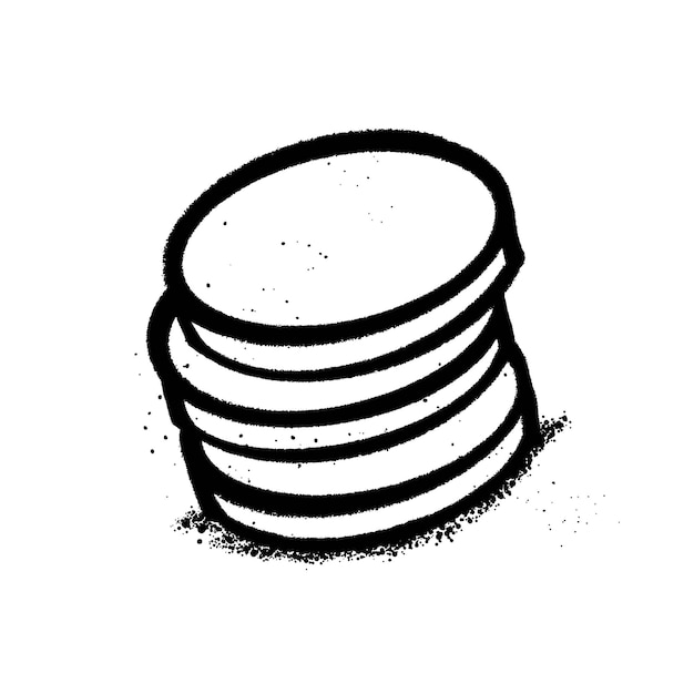 Graffiti spray paint Coin Isolated Vector