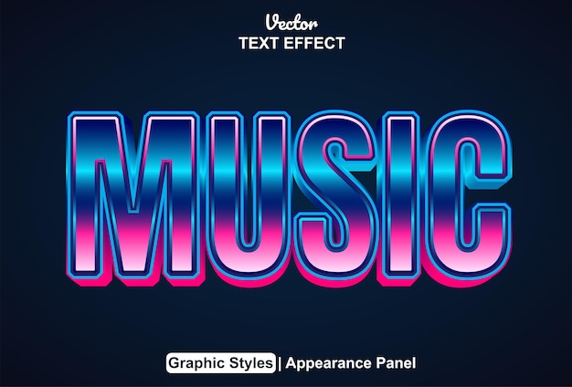 Grafik stil ve düzenlenebilir Müzik metin efekti