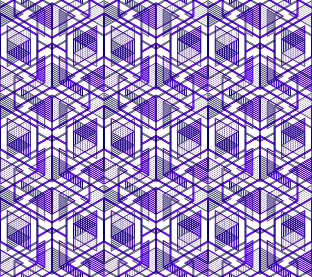 Grafiskt sömlöst abstrakt mönster, regelbunden geometrisk färgglad 3D-bakgrund. Kontrast ornament, EPS10 transparent bakgrund.