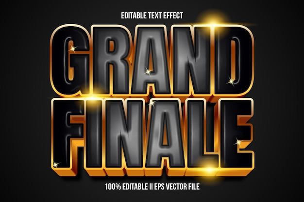 Grand Finale Editable Text Effect 3d Emboss Gradient Style