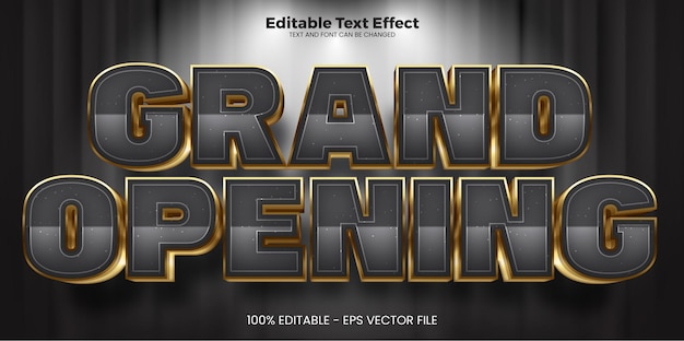 Grand Opening editable text effect in modern trend style