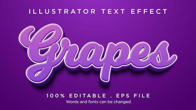 grape 3d editable text effect