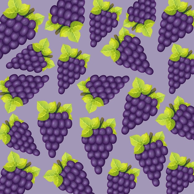 Grapes fruit pattern background design