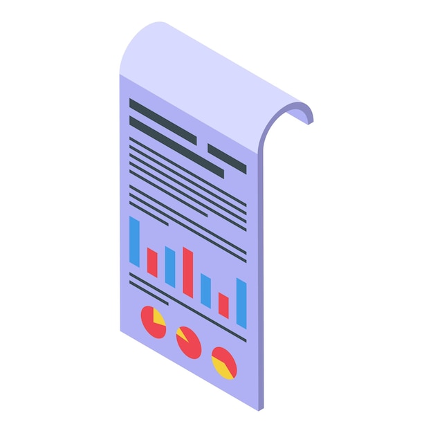 Graph chart assignment icon Isometric of graph chart assignment vector icon for web design isolated on white background