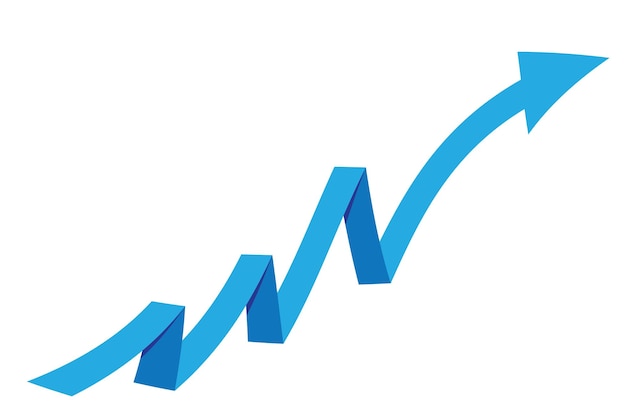 graph with increase report diagram with rise and gain progress vector