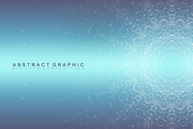 Graphic abstract background communication Big data visualization Connected lines with dots