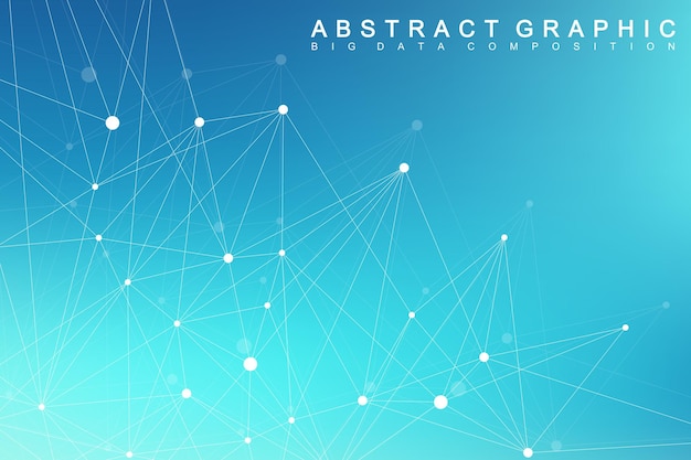 Graphic abstract background communication Minimal array with compounds lines and dots