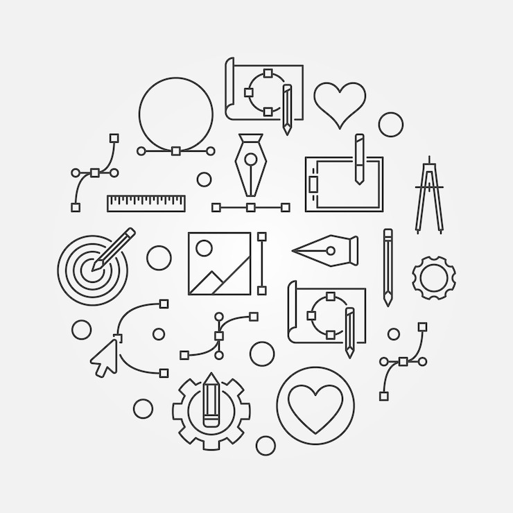 Vektör graphic design minimal vector thin line illustration