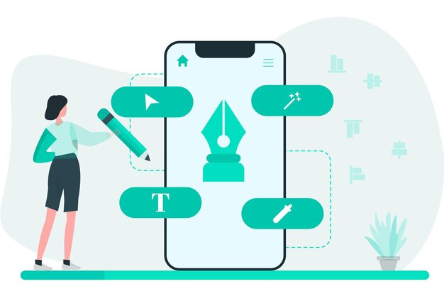 Graphic Designer working on Mobile App Design