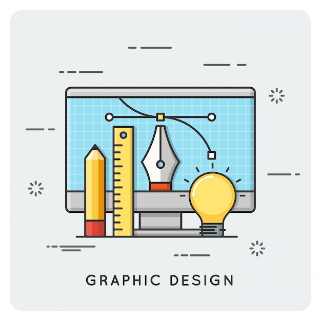 Graphic , drawing, engineering. Thin line .
