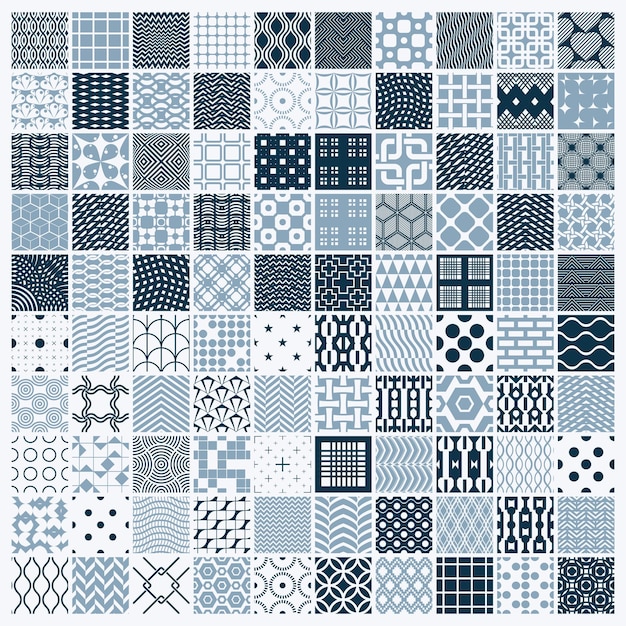 graphic ornamental tiles collection, set of monochrome vector repeated patterns. vintage art abstract textures can be used as wallpapers.