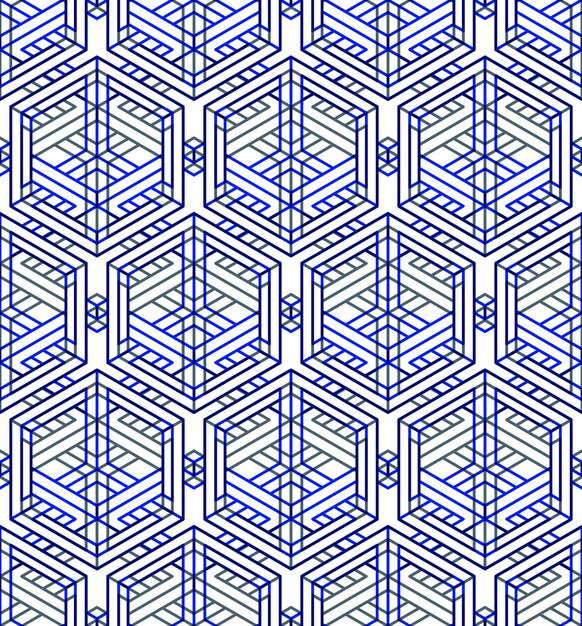 Graphic seamless abstract pattern, regular geometric colorful 3d background. Contrast ornament, EPS10 transparent backdrop.