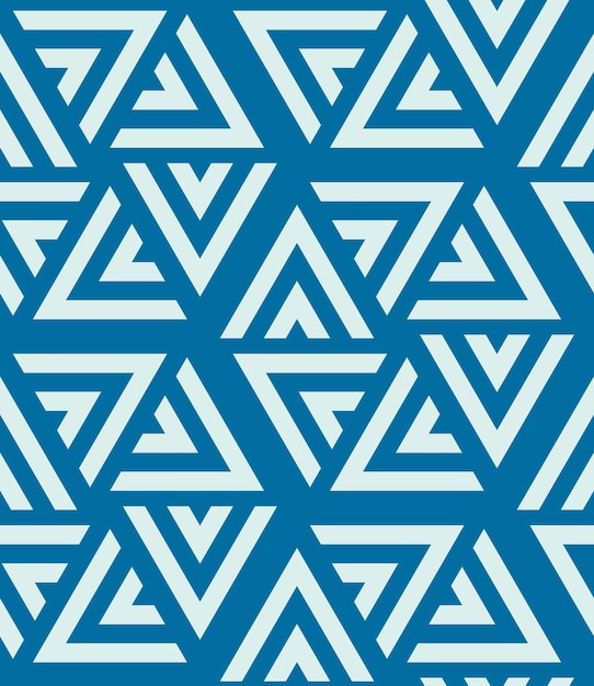 Graphic simple ornamental tile, vector repeated pattern made using triangles. Vintage art abstract seamless texture can be used as wallpaper and in textile design.