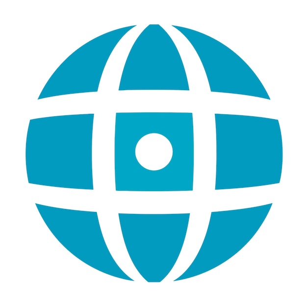 Gratis vektor kugleformet gitter jord isoleret afskåret ikon symbol favicon logo