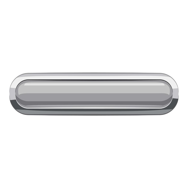 Gray rectangular button icon Cartoon illustration of rectangular button vector icon for web design