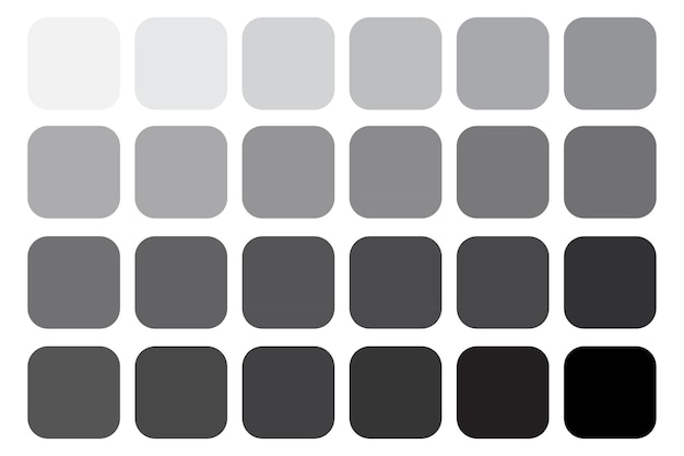 Gray scale palette Various shades Gradient squares Vector graphic