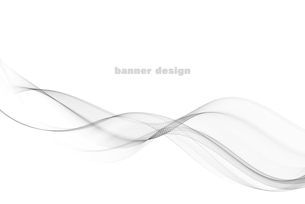 Gray wavy flow Abstract wave background Vector