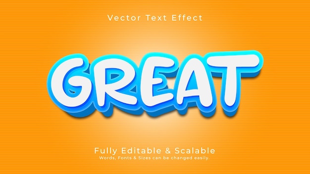 great 3d vector text effect design high quality fully editable