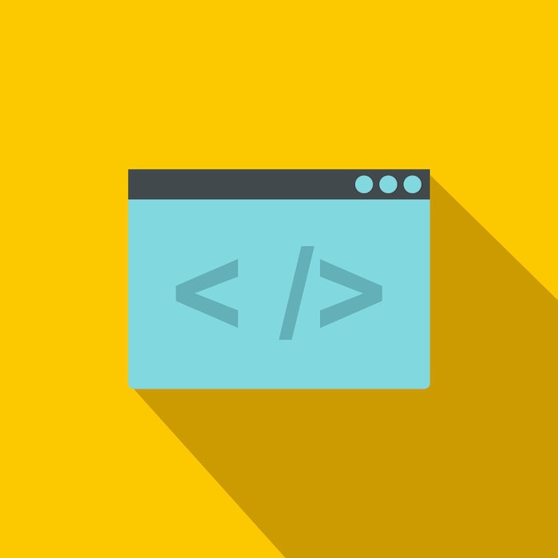 Greater than or less than icon in flat style on a yellow background