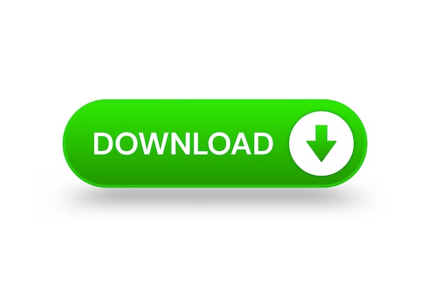 Green 3d download button Button element for web design and mobile devices
