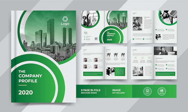 Green 8 pages business brochure design