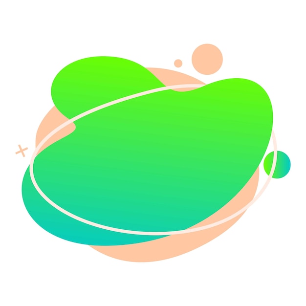 Green and blue abstract shape with gradient creating dynamic composition