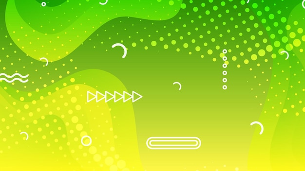 Green and yellow gradient fluid wave abstract background